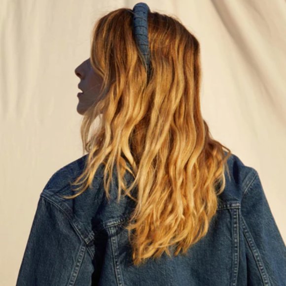 DONNI Dolce Headband in Caramel Silk Satin - Picture 2 of 5